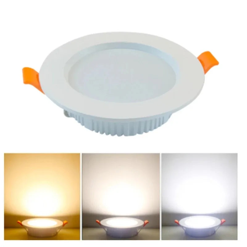 Ultra-Thin LED Recessed Downlight 3W-30W 120° CRI 85+ 95-110lm/W AC 85-265V 3-Color