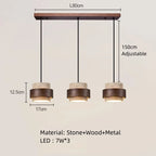 Modern Minimalist Natural Stone E26 E27 Pendant Lamp White Gray Through-Carved AC 90-260V