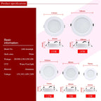 10-Pack LED Recessed Downlight 5W 9W 12W 15W 18W Epistar DC12V DC24V AC110-240V 120°