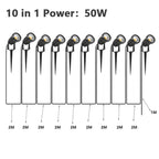 LED Garden Spotlight Set 5W per Head IP65 360° Adjustable Stake AC 100-240V Warm White