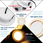 LED Recessed Downlight 5W 9W 12W 15W 18W Epistar DC12V DC24V AC110-220V White Silver Gold