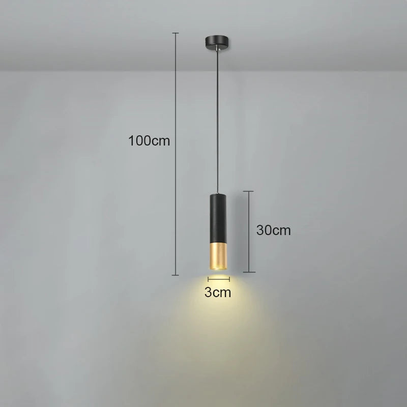 Nordic LED Pendant Light E26 E27 11W 3-Color Switchable Iron Acrylic Black Gold 90-260V