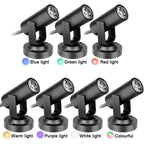 Mini LED Moving Head Beam Spotlight 1W 180 Degree AC 85-265V RGB White Warm White Red Blue Green Purple Stage DJ KTV Bar 2 Pack