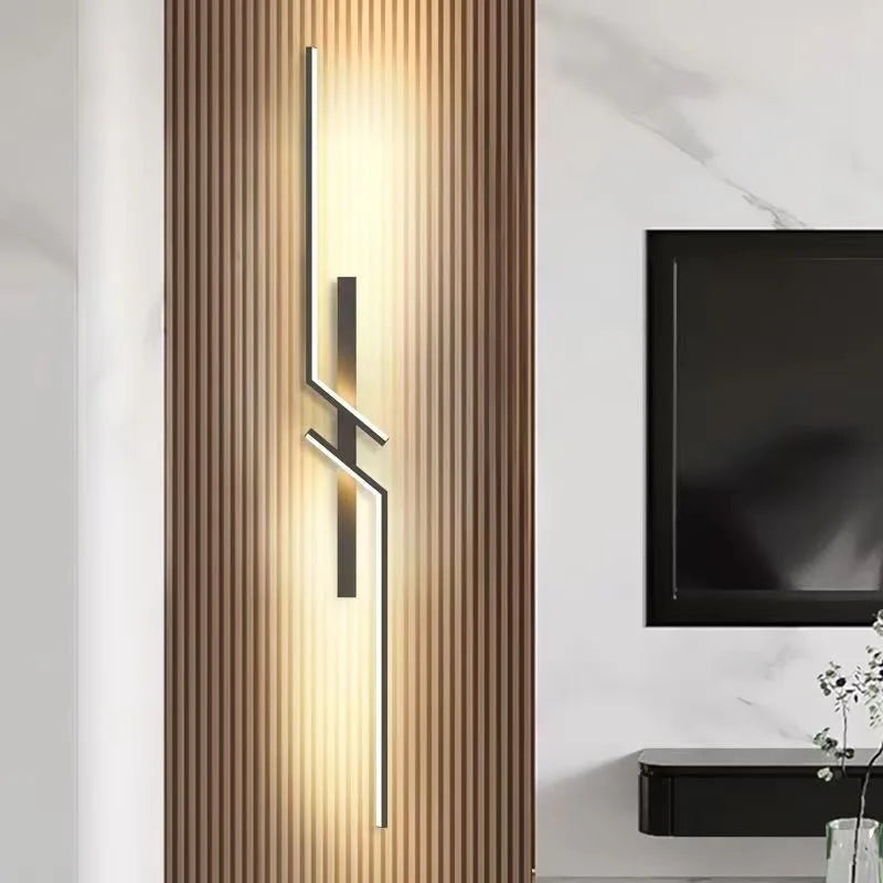 Modern LED Strip Wall Lamp 13W 15W 18W Dimmable Black Gold 60cm 80cm 100cm AC 90-260V