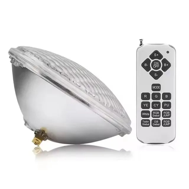 PAR56 LED Pool Light 18W 35W 54W IP68 AC/DC 12V RGB Remote Warm White Cool White D178mm