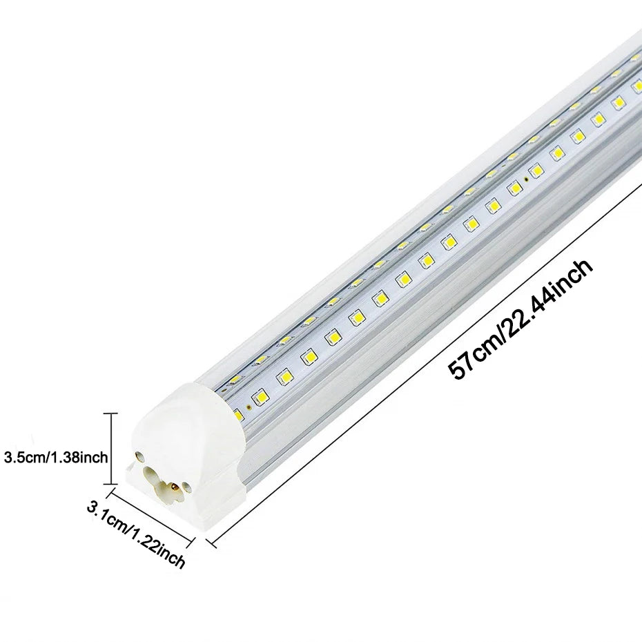 20W V-Shape T8 LED Tube 57cm 96-LED SMD2835 2000lm 270° Clear Milky AC 85-265V 2ft
