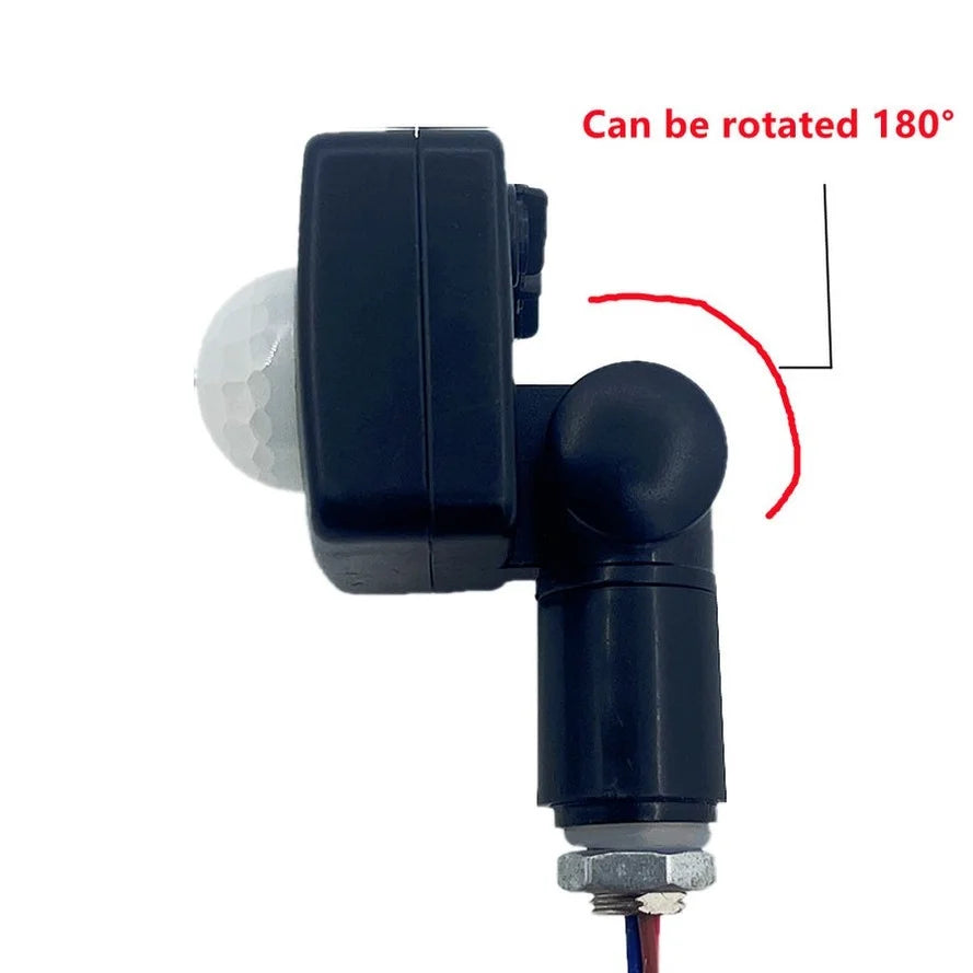 IP65 PIR Motion Sensor Switch AC 85-265V 160 Degree 6 to 8 Meter Detection Range Adjustable Sensitivity Timer Day Night Mode ABS Panel Mount