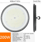 UFO LED High Bay Light 100W 150W 200W SMD2835 IP66 110-120lm/W 6000K AC 110-265V Warehouse