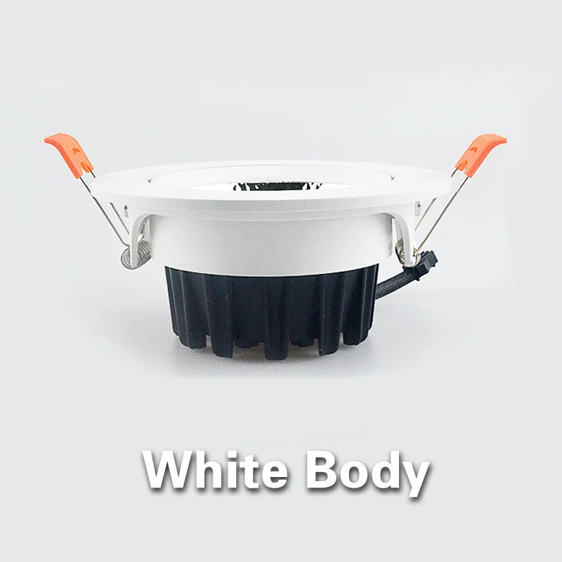 Dimmable COB LED Recessed Downlight 3W 5W 7W 9W 12W 15W 18W 24W Epistar 60° CRI 85+ 85-265V