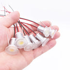 IP65 Mini LED Ceiling Spotlight 0.5W 1W DC 12V 60 Degree CRI 80 D18 x H21mm 14mm Cutout Dimmable Aluminum Silver Warm White Natural White Cool White RGB