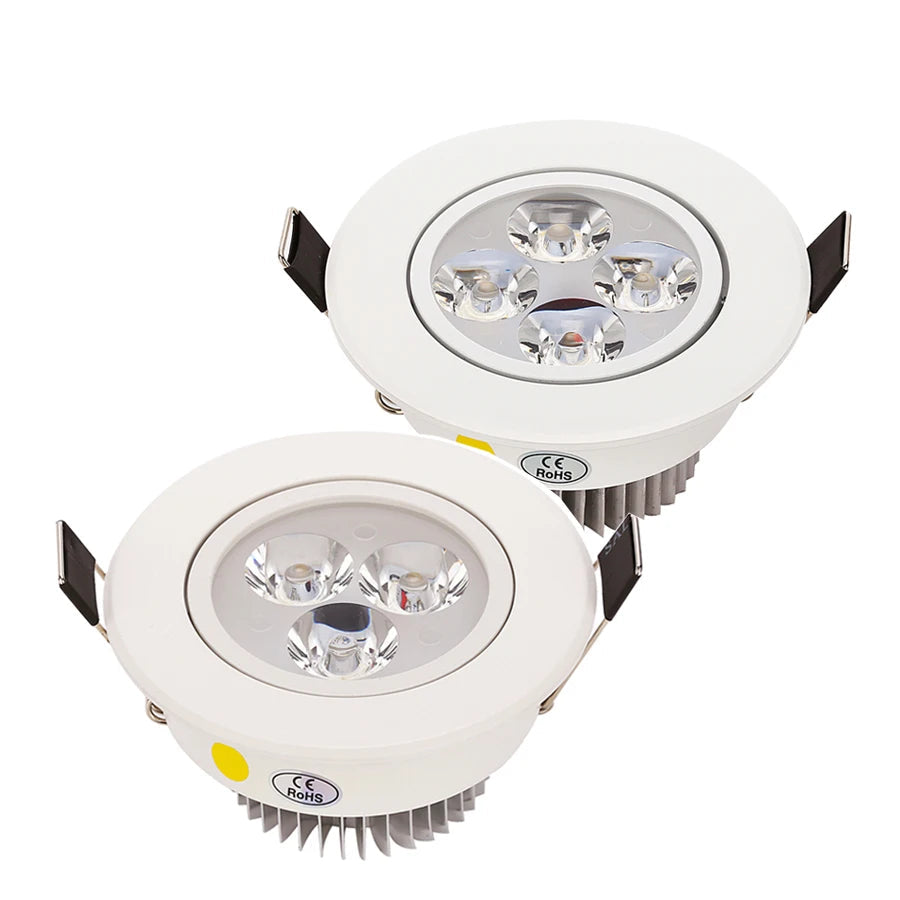LED Recessed Downlight 9W 12W 15W 21W Aluminum 30 Degree Dimmable Knob Switch AC 110V 220V Warm White Natural White Cool White White 68-75mm Cutout