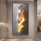 Modern Abstract Painting LED Wall Lamp Crystal Dimmable Remote AC 90-260V Living Room