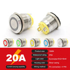 IP68 Waterproof Stainless Steel Push Button Switch 19mm 22mm 20A Momentary LED 12V 24V 110V 220V 4 Pin 20cm Wire 5 Colors