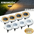 Solar LED Underground Ground Light 8 or 20 LED IP65 Stainless Steel ABS Dusk to Dawn Auto Sensor Warm White Cool White 4.7 x 5 inch Garden Path Driveway
