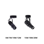 Dimmable Zoomable COB LED Surface Mount Spotlight 5W 7W 10W 12W 15W 18W 20W Frosted Aluminum 15 to 20 Degree AC 85-265V Black