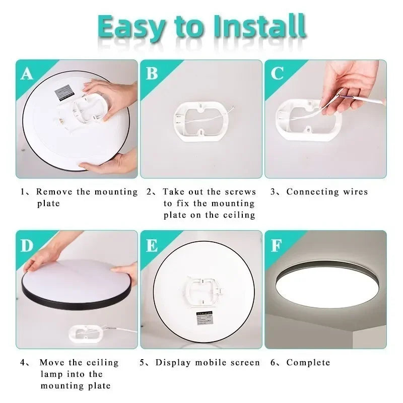 Ultra-Thin LED Surface Ceiling Light 10W 15W 20W 30W Square Round CRI 90+ AC 90-265V