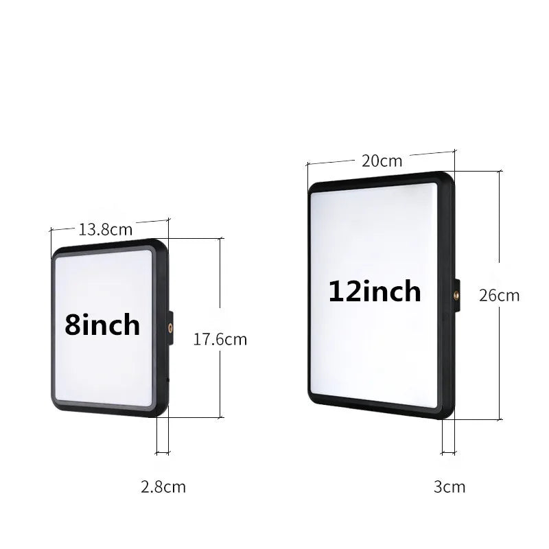 8/12 Inch LED Photography Video Panel Light 12W 15W 1700lm CRI 85+ 2800-7000K 5V USB-C Tripod