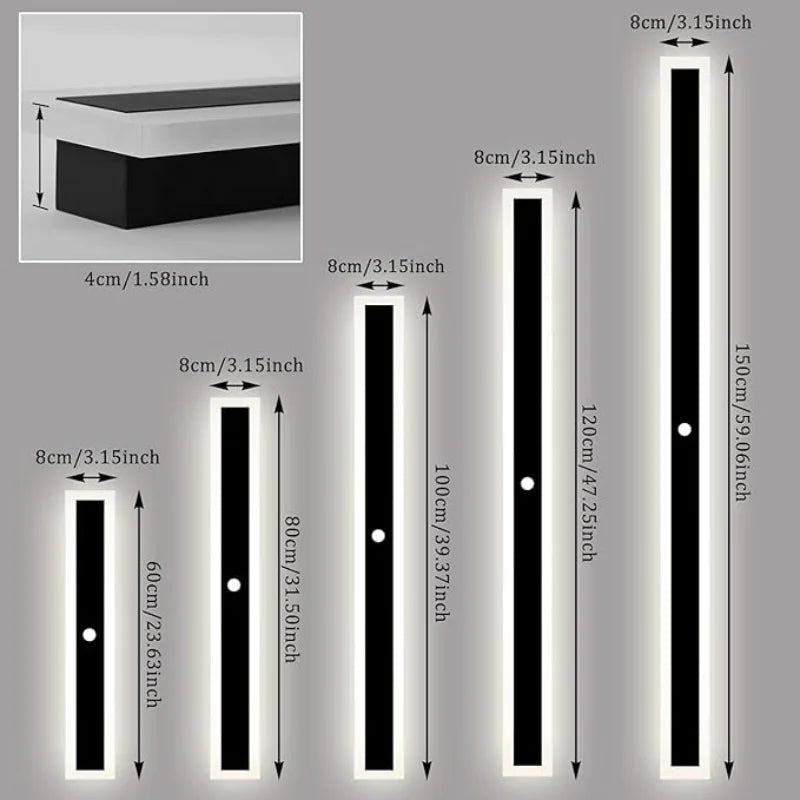 IP65 Outdoor LED Wall Light PIR Motion Sensor Dimmable Aluminum AC 85-265V Up Down