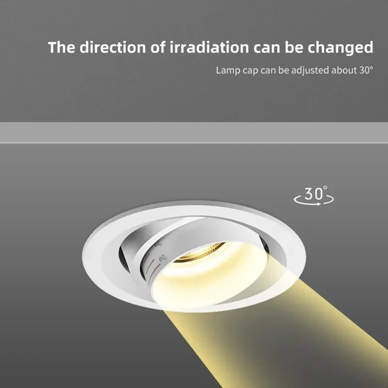 Adjustable Beam COB LED Recessed Downlight Spotlight