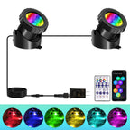 IP68 RGB LED Underwater Pond Spotlight 6 LED Beads 90 Degree Adjustable App and Remote Control 16 Million Colors ABS 5.5cm x 6cm Pond Garden