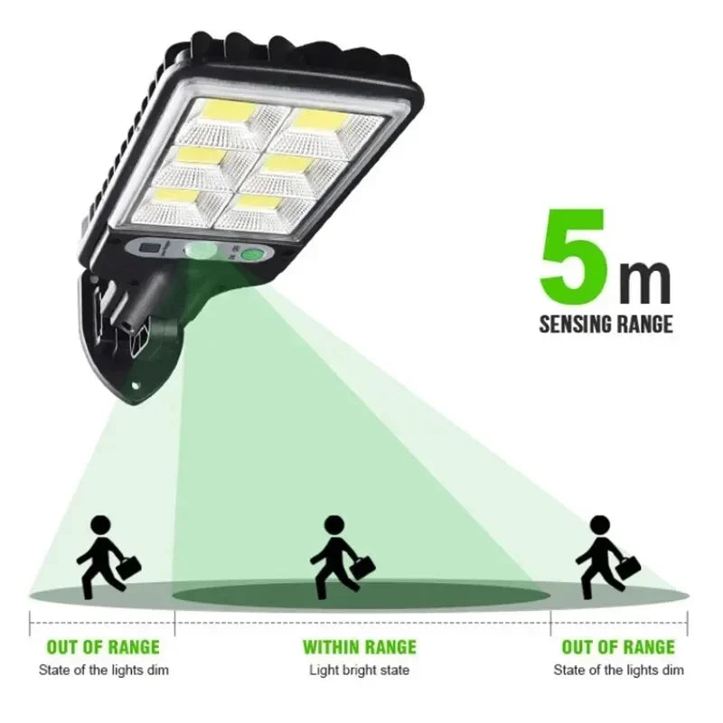 BALDR COB Solar LED Wall Light 1500lm 270° PIR 3-Mode Remote IP65 2200mAh 227x84mm