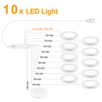 5W 12V Ultra-Thin LED Cabinet Puck Light Dimmable Touch Sensor Through-Wood AC 100-240V