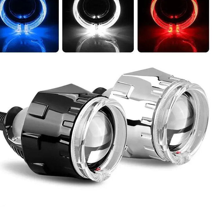 RACBOX 2.5-Inch Bi-LED Projector Lens 50W 10000lm 6000K H4 H7 9005 9006 IP65 Retrofit