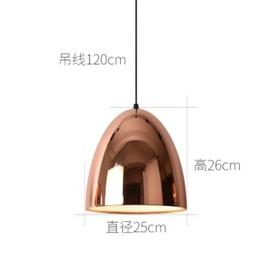 Nordic Rose Gold Globe Pendant Light Ceiling Fixture