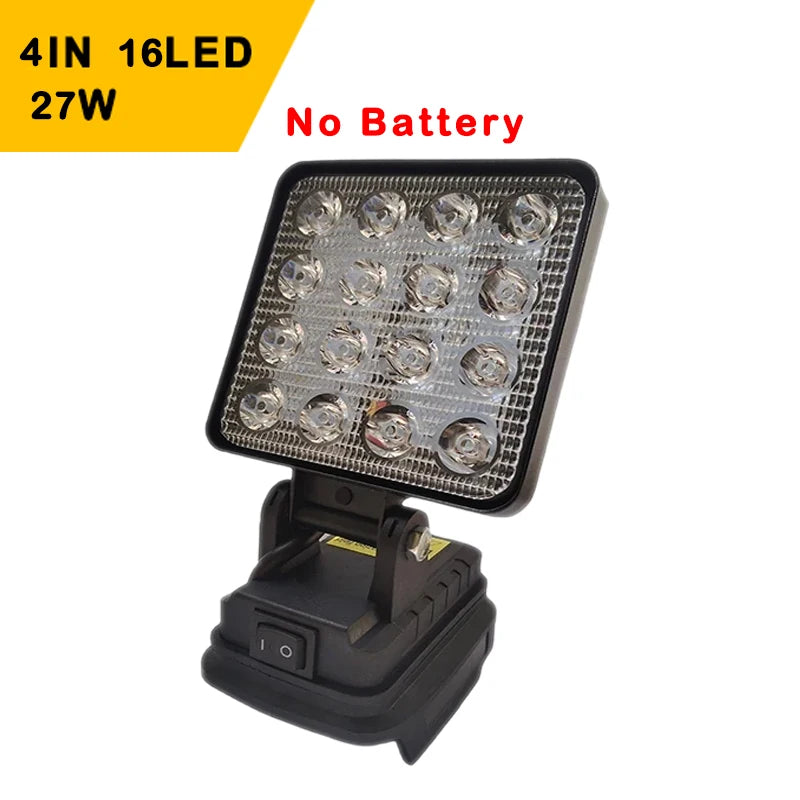LED Work Light 3 4 5 8 Inch Rotating Cordless 3030 LED Aluminum Dewalt 18V Battery