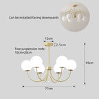 Modern LED Pendant Chandelier Iron Glass Brushed Stainless Plated Multi Head Touch Switch AC 90-260V Living Room Dining Room