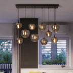 Modern Multi-Head Glass Pendant Chandelier 3 6 8 10 12 Heads 21-114W Dimmable AC 90-265V