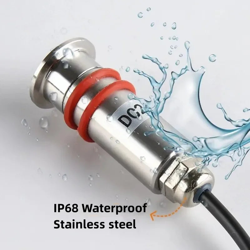 IP68 Mini LED Underwater Spotlight Stainless Steel DC 12V 24V Warm White 3000K 10mm 15mm 22mm 32mm Pool Stair Garden Deck Underground Lamp