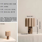 Marble USB Rechargeable Table Lamp Touch Dimmable Fabric Shade Vintage Nordic AC 90-260V
