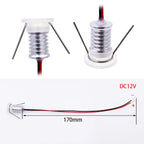 IP65 Mini LED Ceiling Spotlight 0.5W 1W DC 12V 60 Degree CRI 80 D18 x H21mm 14mm Cutout Dimmable Aluminum Silver Warm White Natural White Cool White RGB