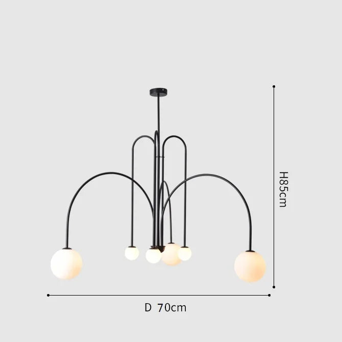 Nordic Minimalist G9 Pendant Chandelier Iron Frosted Glass Black Gold Red 90-260V
