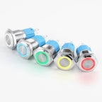 IP65 LED Metal Push Button Switch 12mm 16mm 19mm 22mm 1-3A Momentary Latching 3-220V 5 Colors