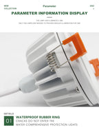 Modern IP65 Waterproof LED Ceiling Spotlight Fixture