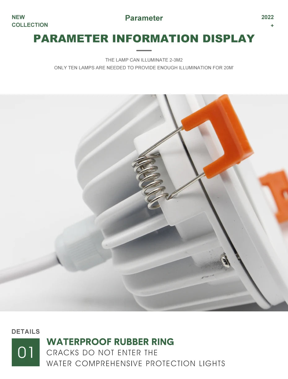 Modern IP65 Waterproof LED Ceiling Spotlight Fixture