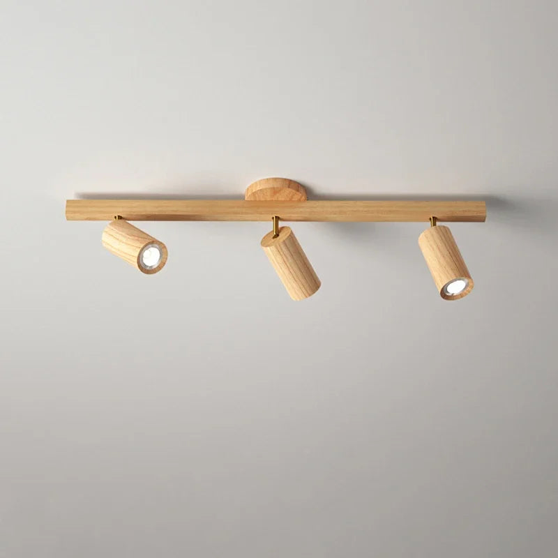 Modern Wood Ceiling Spotlight 5W 10W 15W 20W E26 1 2 3 or 4 Head Surface Mounted Adjustable AC 90-260V Kitchen Dining Room Bedroom