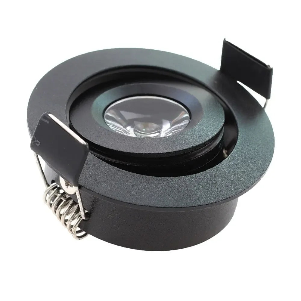 3W LED Recessed Downlight D52mm 41mm Cutout 45° 180lm AC 85-265V Black Aluminum 3-Color