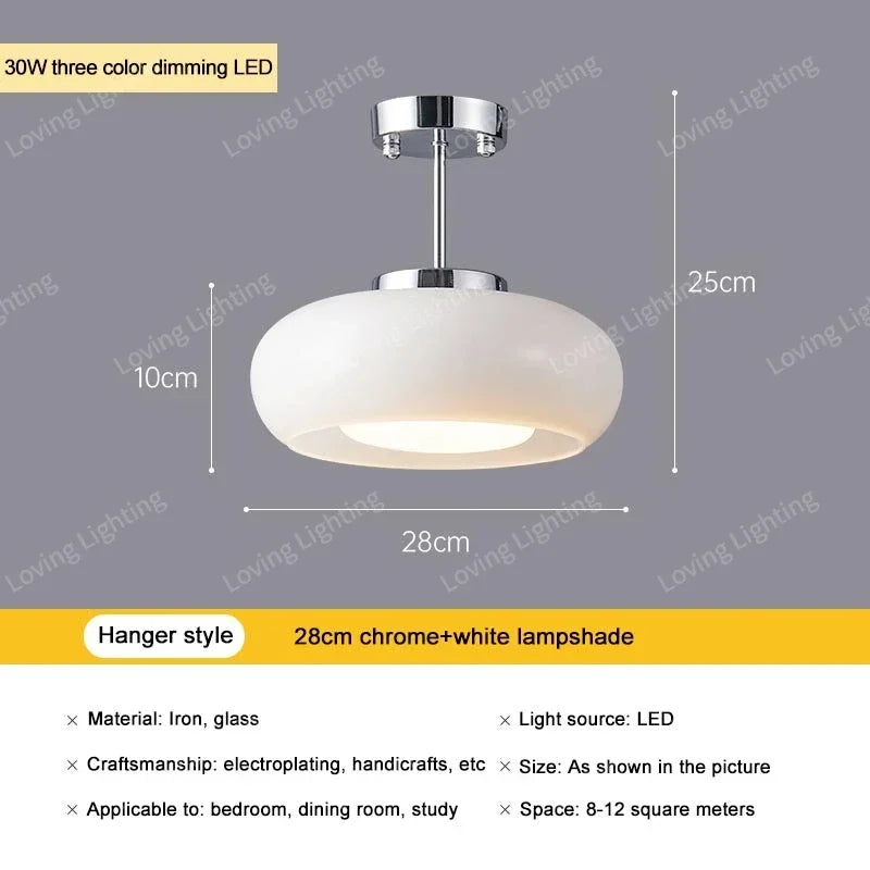 Vintage Glass LED Pendant Chandelier Gold Metal Single AC 90-260V Bedroom Dining Room
