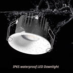 IP65 Waterproof COB LED Recessed Downlight 7W 9W 12W 15W 18W 21W 24W 30W 36W Die Cast Aluminum CRI 85 24 Degree AC 85-265V Driver Included