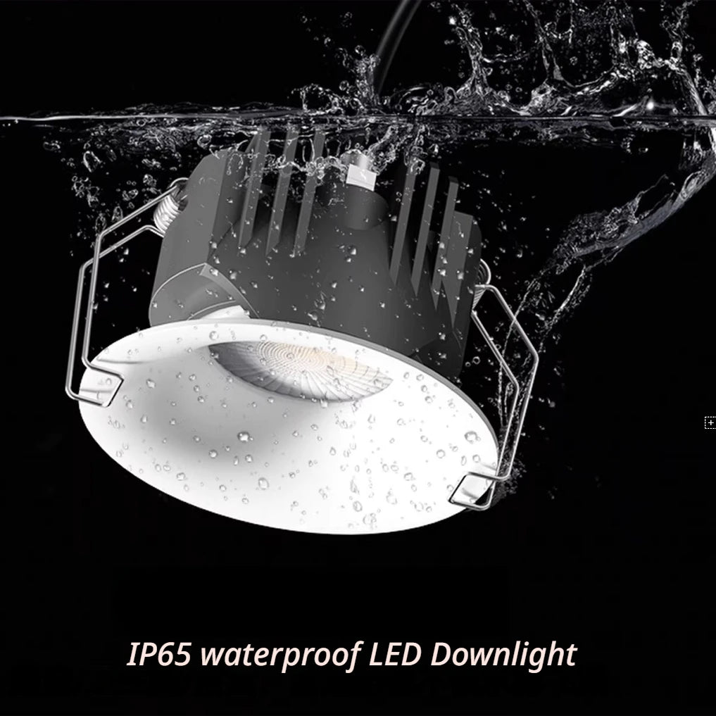 IP65 Waterproof COB LED Recessed Downlight 7W 9W 12W 15W 18W 21W 24W 30W 36W Die Cast Aluminum CRI 85 24 Degree AC 85-265V Driver Included