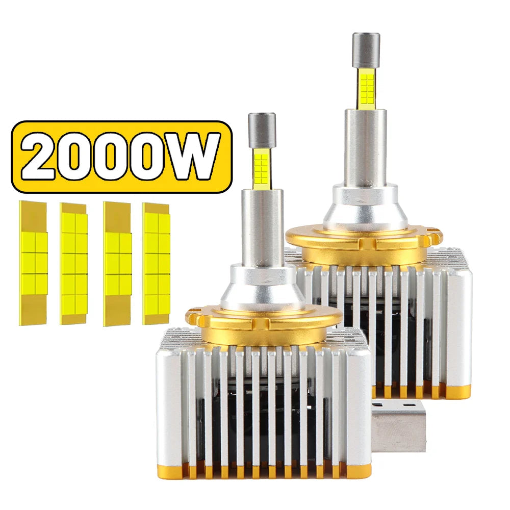 D1S D2S D3S D4S D1R D2R D3R D4R LED Headlight Bulb Canbus 6000K 360° CSP IP68 Plug-Play