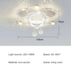 Modern Oval LED Pendant Chandelier Iron Acrylic Black Gold White Dimmable Remote AC 85-265V