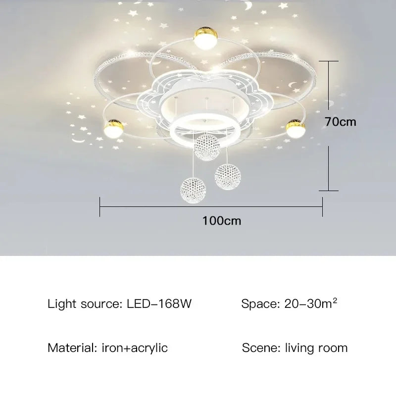 Modern Oval LED Pendant Chandelier Iron Acrylic Black Gold White Dimmable Remote AC 85-265V