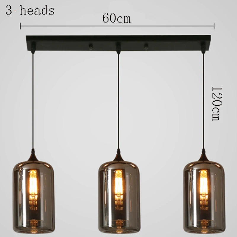 Modern Multi-Head Glass Pendant Chandelier 3 6 8 10 12 Heads 21-114W Dimmable AC 90-265V