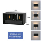 IP65 LED Wall Lamp 6W 12W Aluminum Clear Glass Up and Down AC 90-260V Indoor Outdoor Waterproof Black White Gray