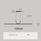 Nordic Long LED Pendant Light Iron 80cm 100cm 120cm 150cm Black White Kitchen Island 90-260V