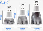 10-Pack COB LED Spotlight 5W 7W 9W GU10 MR16 E27 E14 CRI 85+ 90lm/W 60° AC 85-265V 3-Color